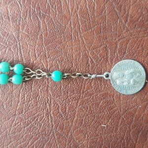 Catholic Prayer Beads | Vintage Aqua Glass Chaplet of St. Anne